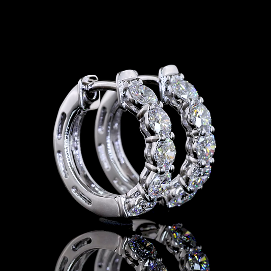 0.99 CTTW Round Lab Grown Diamond Huggies Earring 14.55mm (E Color and VS1 Clarity)