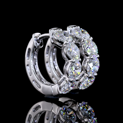 1.94 CTTW Round Lab Diamond Huggies Earring (E Color and VS1 Clarity)