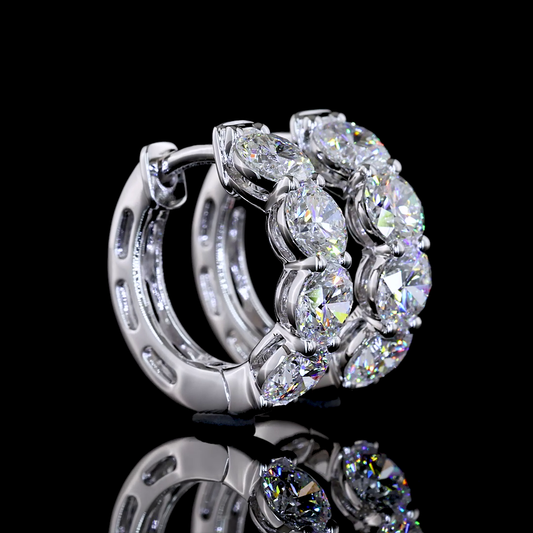 1.94 CTTW Round Lab Diamond Huggies Earring (E Color and VS1 Clarity)