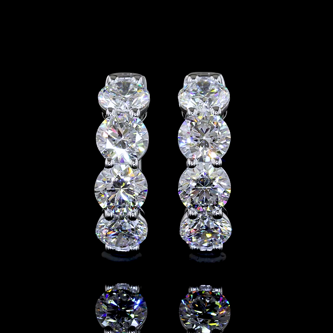 1.94 CTTW Round Lab Diamond Huggies Earring (E Color and VS1 Clarity)