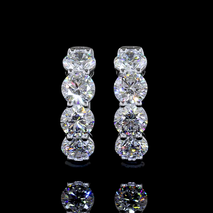 1.94 CTTW Round Lab Diamond Huggies Earring (E Color and VS1 Clarity)