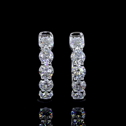 1.02 CTTW Round Lab Diamond Huggies Earring (E Color and VS1 Clarity)