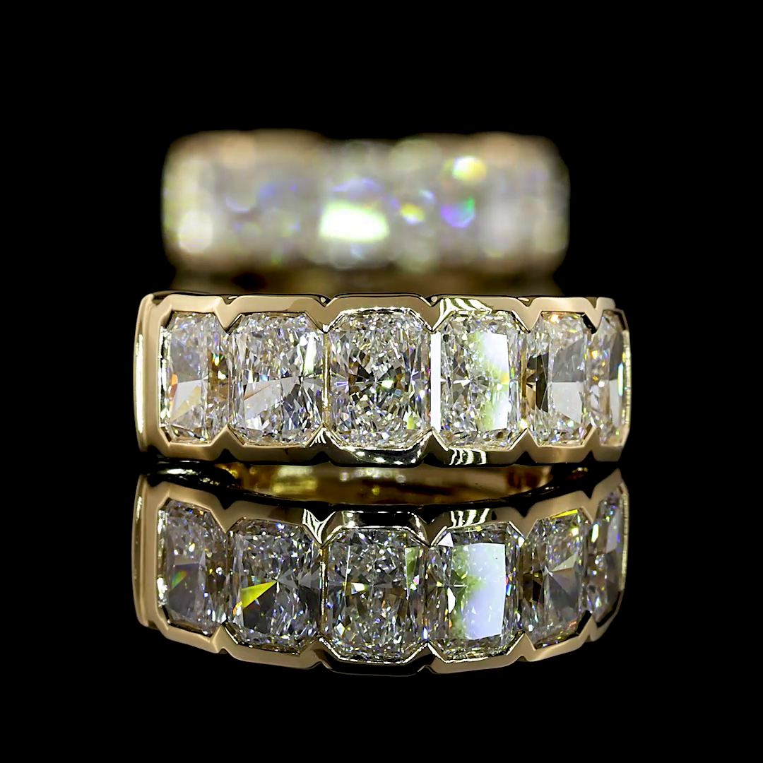 2.07 CTTW Radiant Lab Grown Diamond Huggies Earring 14.9mm (E Color and VS1 Clarity)