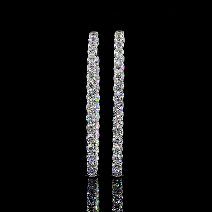 6.92 CTTW Round Lab Diamond Hoops Earring (E Color and VS1 Clarity)