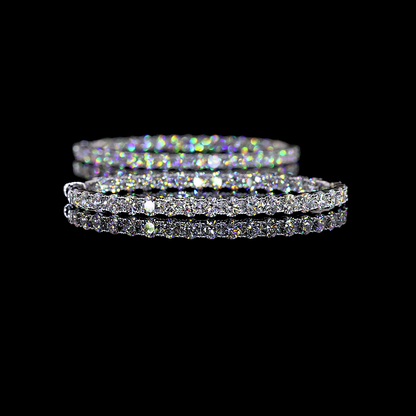 6.92 CTTW Round Lab Diamond Hoops Earring (E Color and VS1 Clarity)