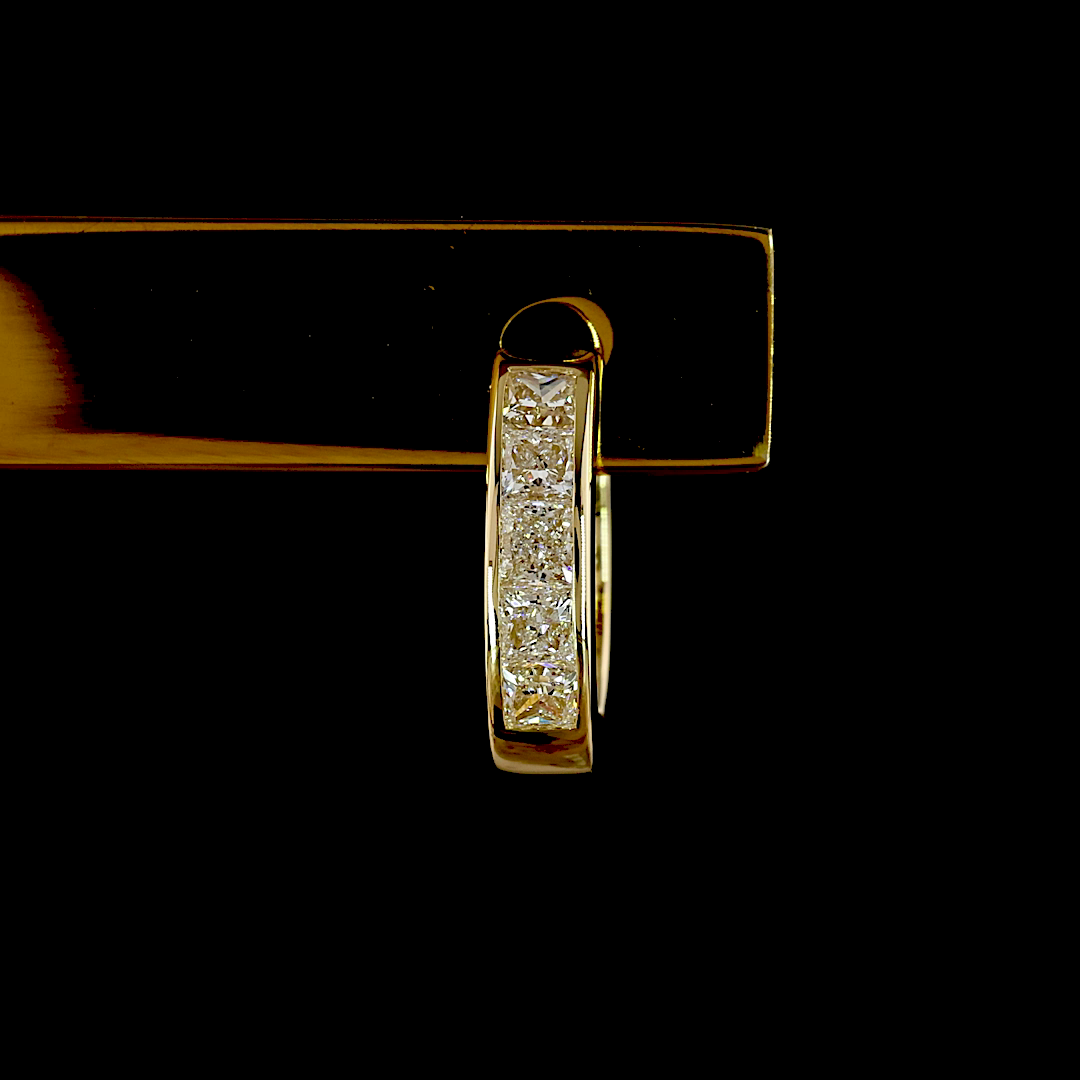 0.55 CTTW Princess Lab Grown Diamond Huggies Earring (E Color and VS1 Clarity)