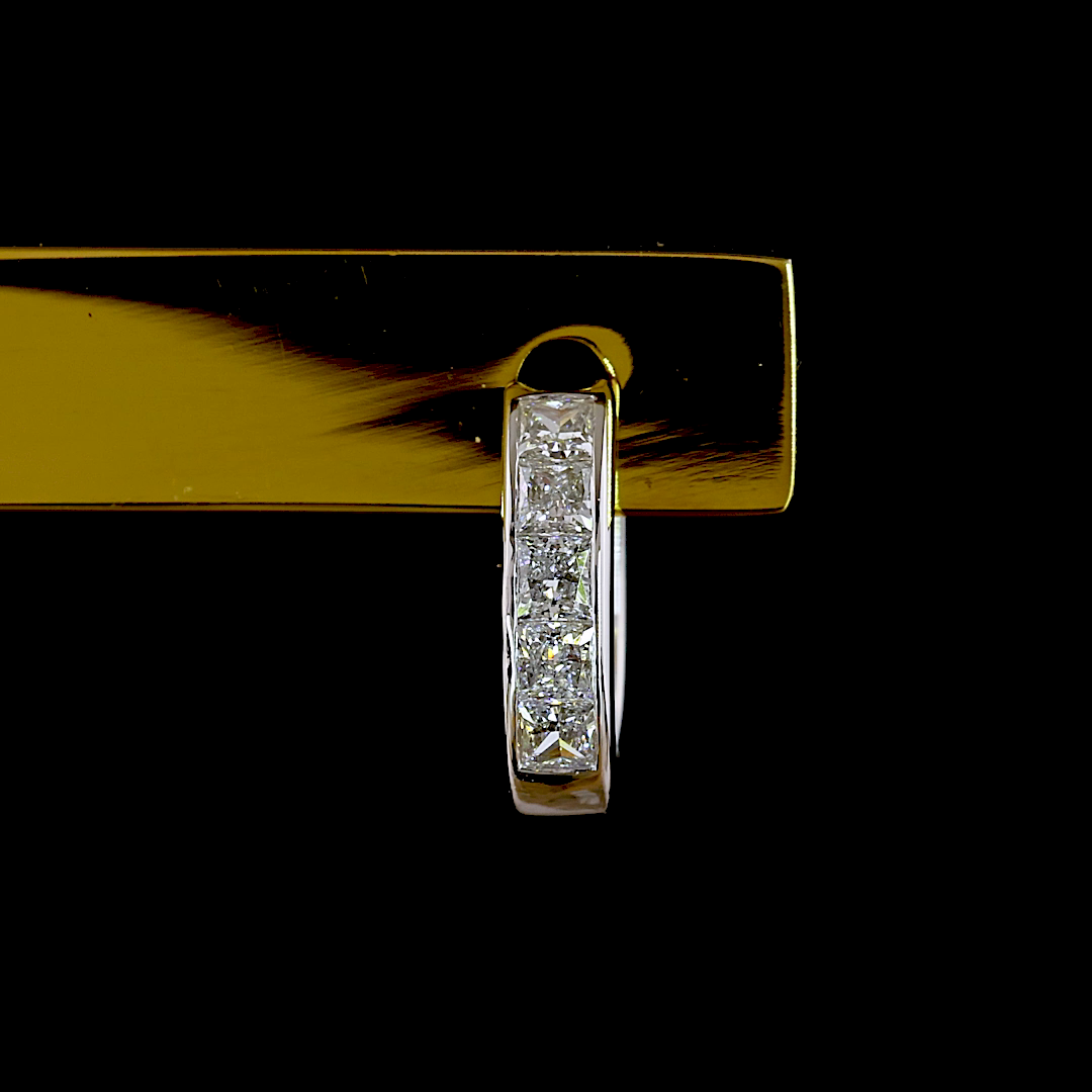 0.52 CTTW Princess Lab Diamond Huggies Earring (E Color and VS1 Clarity)