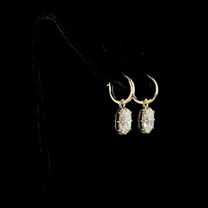 4.16 CTTW Cushion Brilliant Lab Grown Diamond Hanging Earring Size 22 (F Color and VVS2 Clarity)