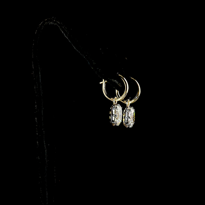 3.06 CTTW Cushion Brilliant Lab Grown Diamond Hanging Earring Size 21.45 (F Color and VS1 Clarity)