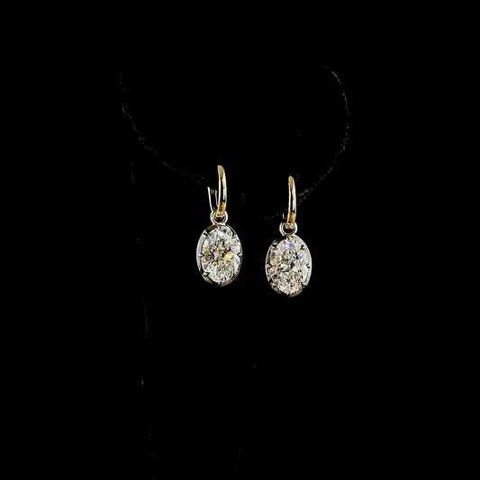 5.08 CTTW Oval Lab Diamond Hanging Earring (F Color and VVS2 Clarity)