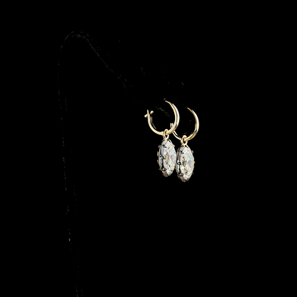 5.08 CTTW Oval Lab Grown Diamond Hanging Earring Size 24.8 (F Color and VVS2 Clarity)