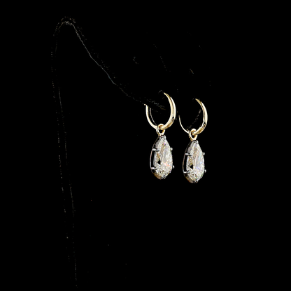 5.02 CTTW Pear Lab Grown Diamond Hanging Earring Size 25.1 (F Color and VS1 Clarity)