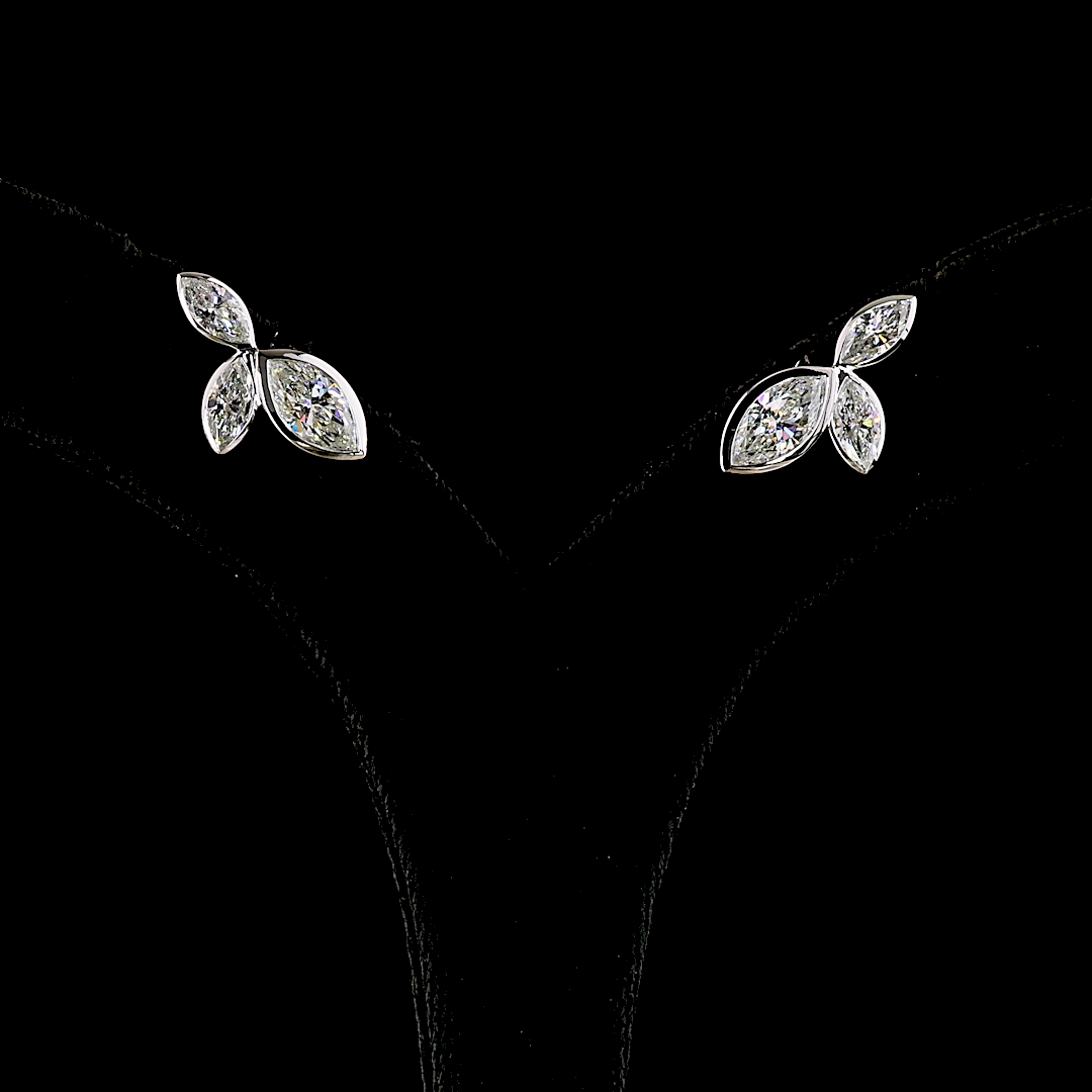 3.20 CTTW Marquise Lab Diamond Studs Earring (E Color and VS1 Clarity)