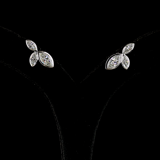 3.20 CTTW Marquise Lab Diamond Studs Earring (E Color and VS1 Clarity)