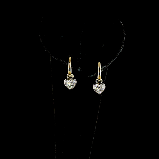 1.07 CTTW Heart Lab Diamond Hanging Earring (E Color and VS1 Clarity)