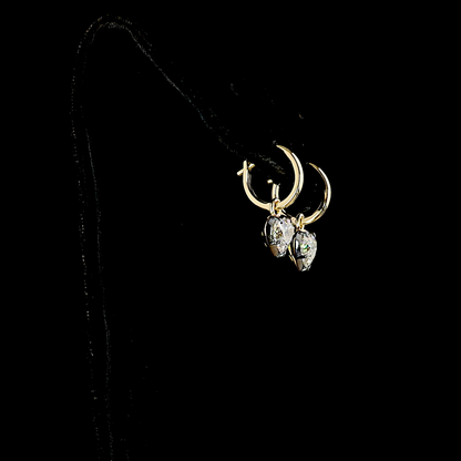2.08 CTTW Heart Lab Grown Diamond Hanging Earring Size 19.25 (E Color and VS1 Clarity)