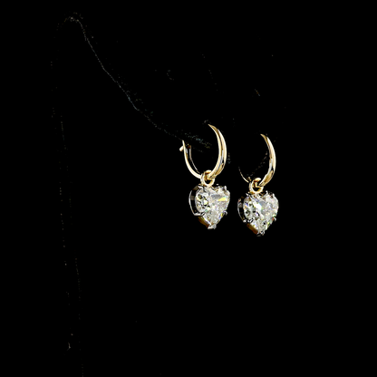 4.11 CTTW Heart Lab Diamond Hanging Earring (E/F Color and VVS2/VS1 Clarity)
