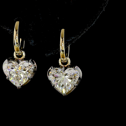 5.11 CTTW Heart Lab Grown Diamond Hanging Earring Size 22 (E/F Color and VS1/VVS2 Clarity)