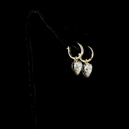 5.11 CTTW Heart Lab Grown Diamond Hanging Earring Size 22 (E/F Color and VS1/VVS2 Clarity)