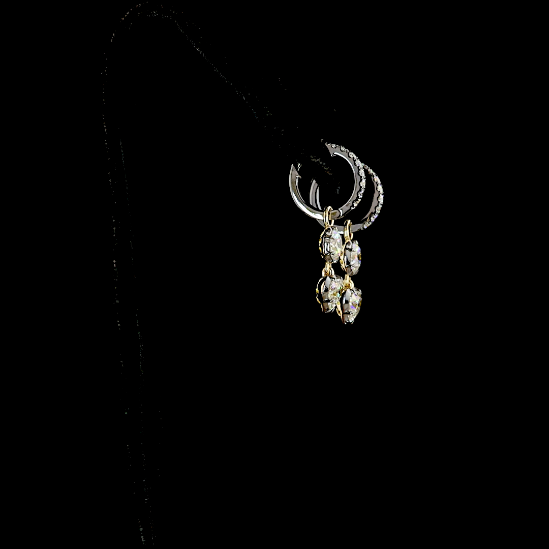 2.51 CTTW Heart Lab Grown Diamond Hanging Earring Size 27.22 (E Color and VS1 Clarity)