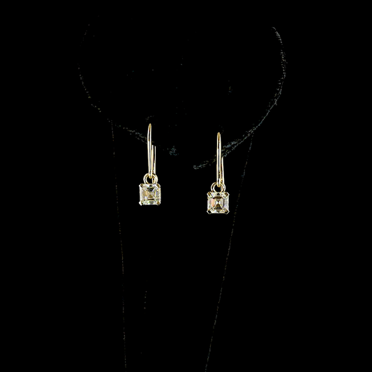1.06 CTTW Asscher Lab Diamond Hanging Earring (E Color and VS1 Clarity)