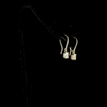 1.06 CTTW Asscher Lab Diamond Hanging Earring (E Color and VS1 Clarity)