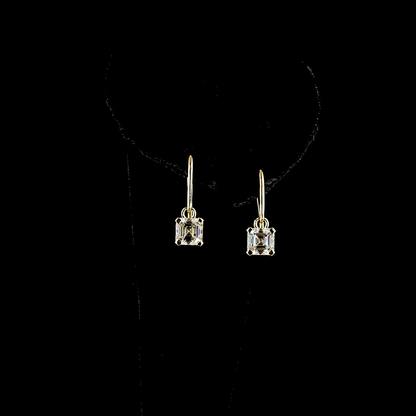 2.03 CTTW Asscher Lab Diamond Hanging Earring (E Color and VS1 Clarity)