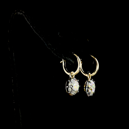 4.04 CTTW Round Lab Grown Diamond Hanging Earring Size 21.45 (F Color and VS1/VVS2 Clarity)
