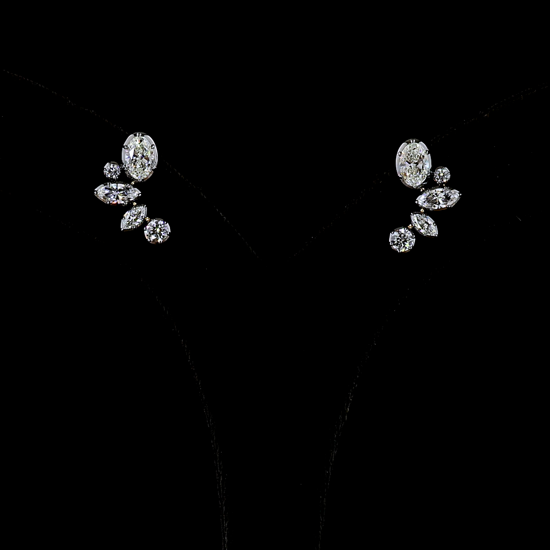 1.88 CTTW MIX Lab Diamond Crawler Earring (E Color and VS1 Clarity)