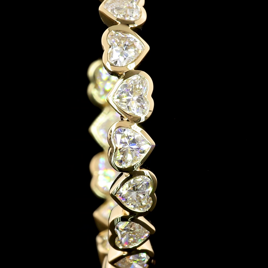4.28 CTTW Heart Lab Diamond C Hoops Earring Size 28 14k Yellow Gold F Color and VS1 Clarity jewelry-spot-usa