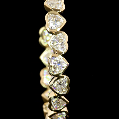 4.28 CTTW Heart Lab Grown Diamond C Hoops Earring Size 28 (F Color and VS1 Clarity)