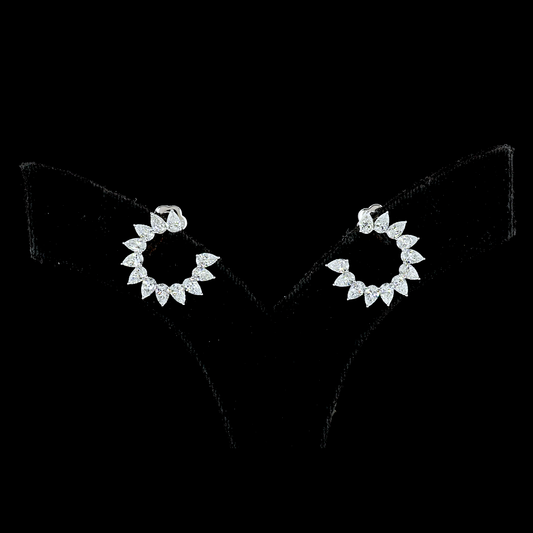 2.75 CTTW Pear Lab Diamond Special Earring Size 19 14k White Gold F Color and VS1 Clarity jewelry-spot-usa