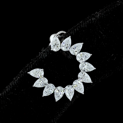 2.75 CTTW Pear Lab Diamond Special Earring Size 19 14k White Gold F Color and VS1 Clarity jewelry-spot-usa