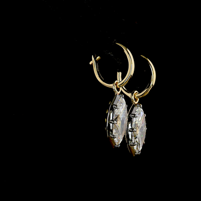4.04 CTTW Marquise Lab Diamond Hanging Earring (F/E Color and VS1 Clarity)