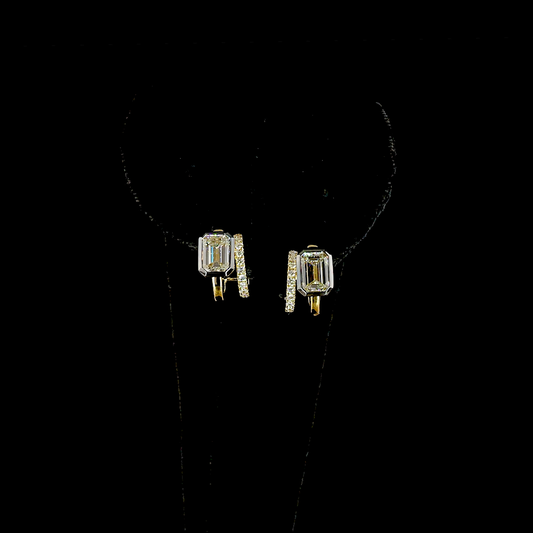 2.28 CTTW Emerald Lab Diamond Huggies Earring (F Color and VS1 Clarity)