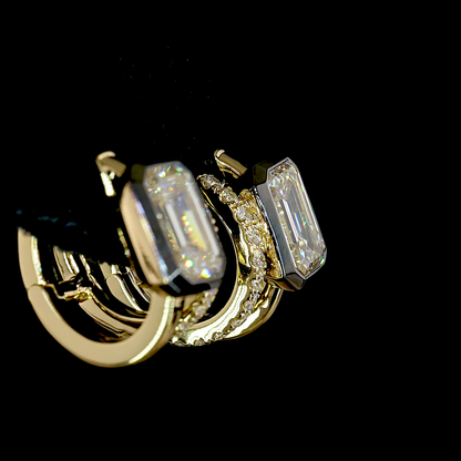 2.28 CTTW Emerald Lab Diamond Huggies Earring (F Color and VS1 Clarity)