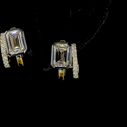 2.25 CTTW Emerald Lab Diamond Huggies Earring (E Color and VS1 Clarity)