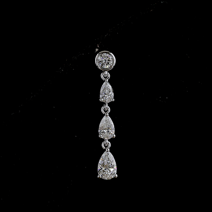 1.27 CTTW Pear Lab Diamond Hanging Earring (E Color and VS1 Clarity)