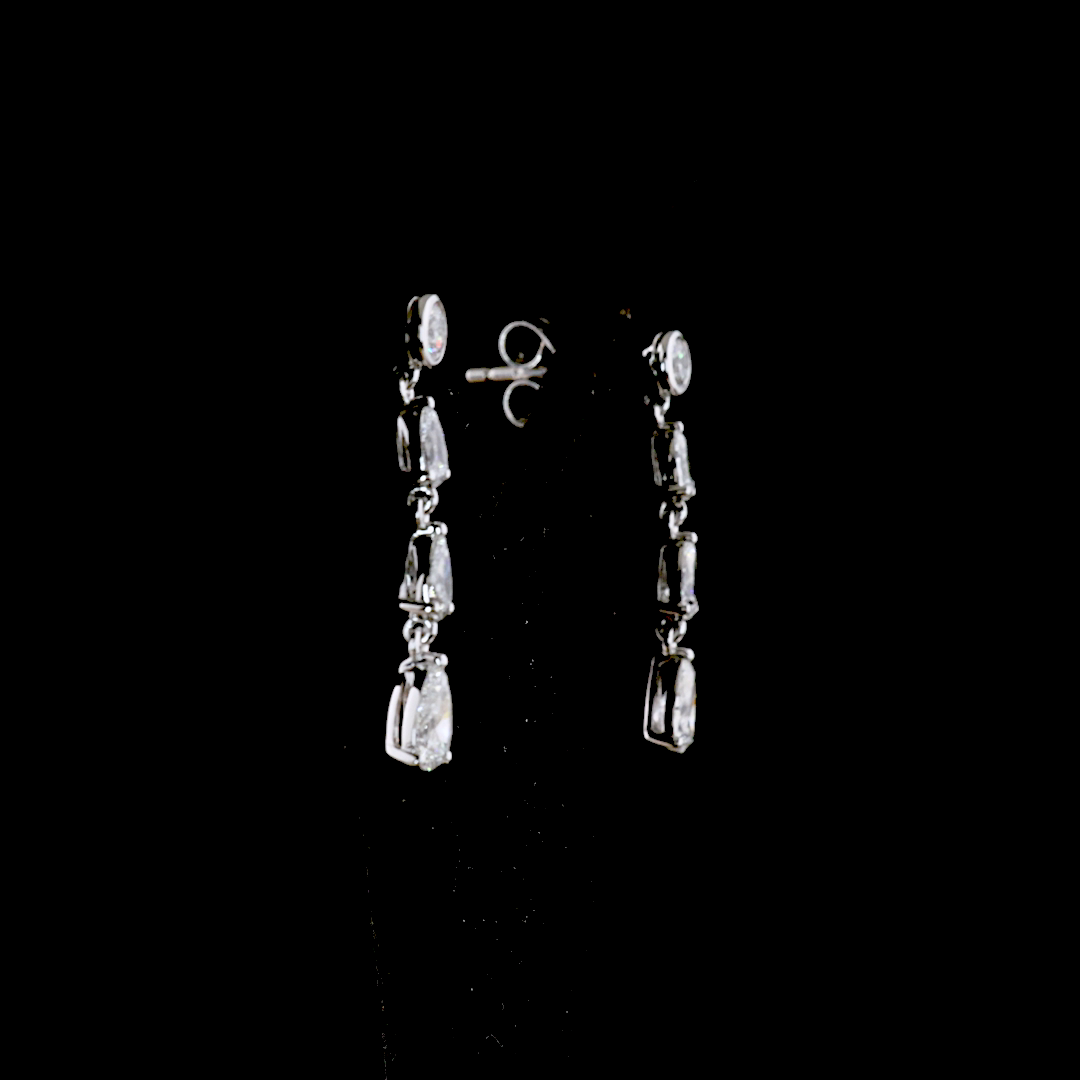 1.27 CTTW Pear Lab Grown Diamond Hanging Earring Size 25 (E Color and VS1 Clarity)