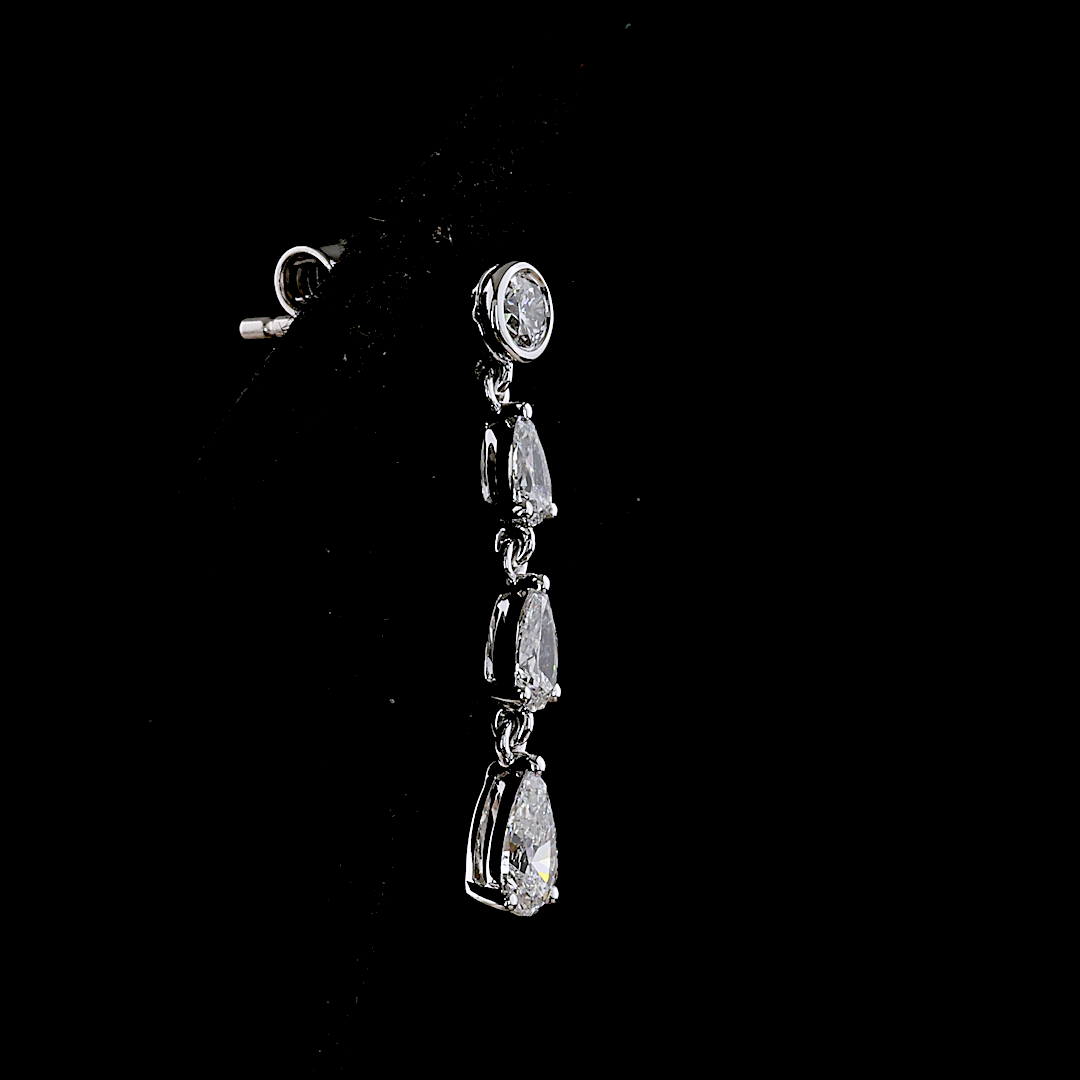 1.27 CTTW Pear Lab Diamond Hanging Earring (E Color and VS1 Clarity)