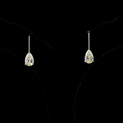 2.01 CTTW Pear Lab Diamond Hanging Earring (E/F Color and VS1 Clarity)