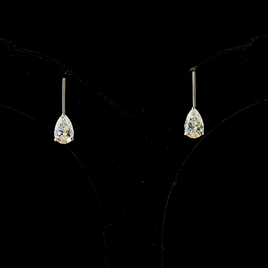 2.01 CTTW Pear Lab Diamond Hanging Earring (E/F Color and VS1 Clarity)