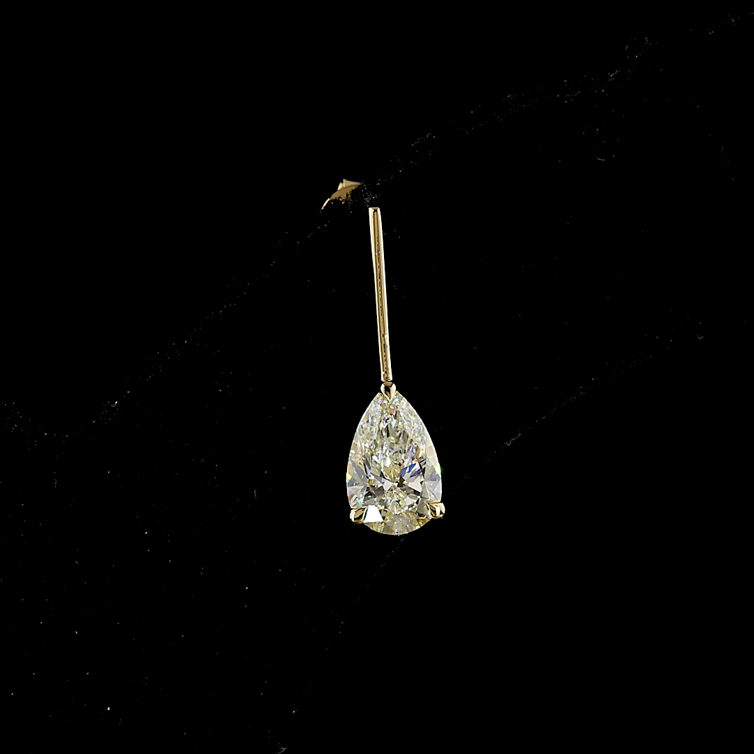 2.01 CTTW Pear Lab Diamond Hanging Earring (E/F Color and VS1 Clarity)
