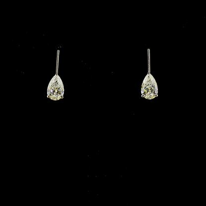 4.04 CTTW Pear Lab Diamond Hanging Earring (F Color and VS1 Clarity)