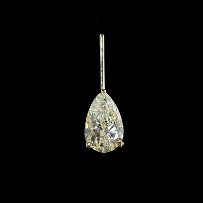 4.04 CTTW Pear Lab Diamond Hanging Earring (F Color and VS1 Clarity)
