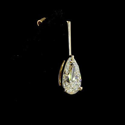 4.04 CTTW Pear Lab Diamond Hanging Earring (F Color and VS1 Clarity)