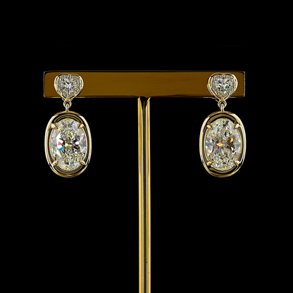 7.55 CTTW Oval Lab Diamond Hanging Earring (F Color and VS1 Clarity)