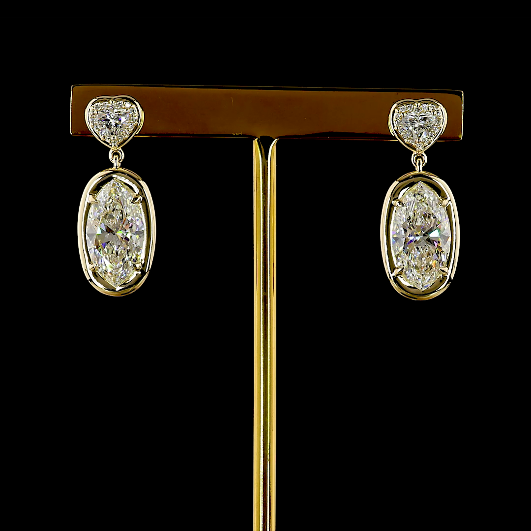 5.63 CTTW Marquise Lab Grown Diamond Hanging Earring Size 25.55 (F Color and VS1 Clarity)