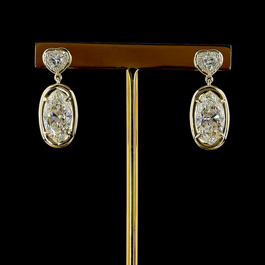 5.63 CTTW Marquise Lab Diamond Hanging Earring (F Color and VS1 Clarity)