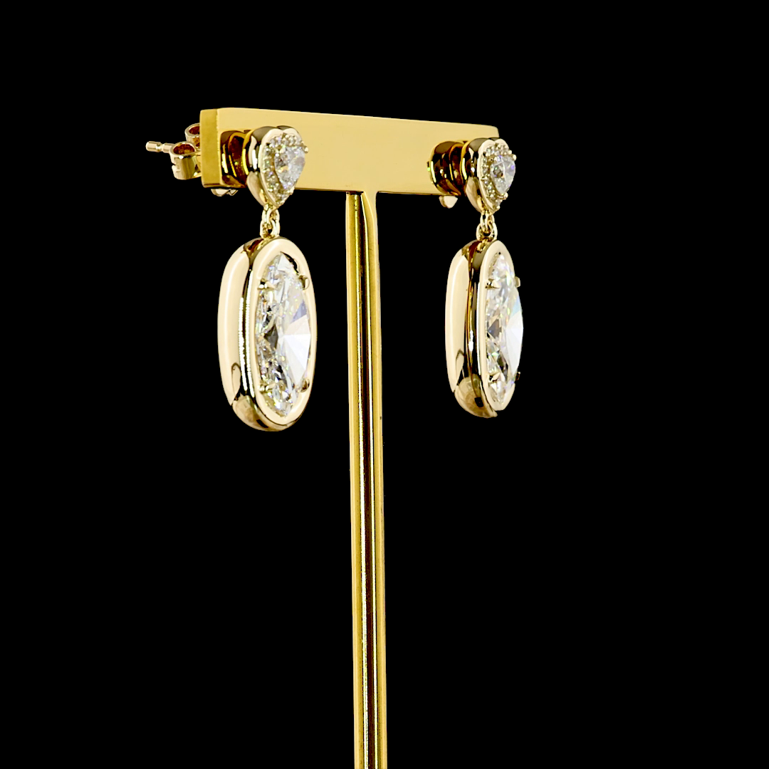 5.63 CTTW Marquise Lab Grown Diamond Hanging Earring Size 25.55 (F Color and VS1 Clarity)